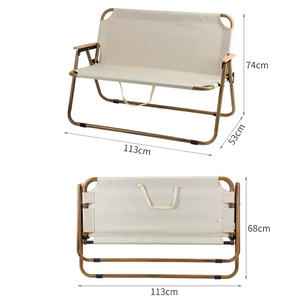 السلع في المخزون شعار مخصص كراسي رخيصة طويلة قابلة للطي في الهواء الطلق مقعد مزدوج كرسي التخييم المصنعين - Product Image 4