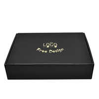 Boîtes d'emballage en papier de luxe avec logo personnalisé Boîte postale pour cadeau Boîte en carton ondulé pliable noire imprimée pour cosmétique