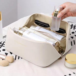 Sac de maquillage de voyage portable, grande capacité, sac de rangement rectangulaire en PVC pour cosmétiques, articles de toilette, salle de bain, usage domestique - Product Image 2