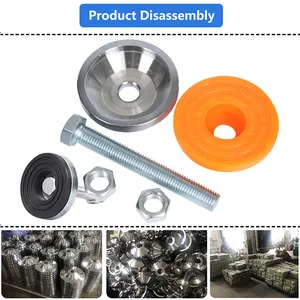 หนักอุปกรณ์ปรับระดับเท้าชุบสังกะสีคงที่เท้าปรับหนักเท้าปรับระดับ M12ที่มีฐาน Dia 40มิลลิเมตรที่มีแผ่นยาง