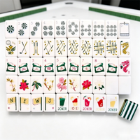 Jeu de Mahjong Américain Pliable de Luxe Personnalisé, 160 Tuiles en Acrylique, Motif Exquis de Qualité Supérieure pour le Divertissement des Adultes