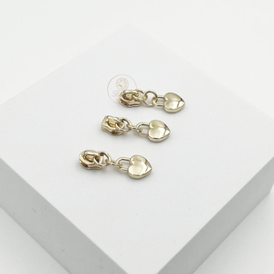 หัวซิปแบบดึงสองห่วง ลายหัวใจ สำหรับซ่อมแซมอุปกรณ์ฮาร์ดแวร์กระเป๋าเดินทาง ทำจากโลหะผสมสังกะสี - Product Image 4