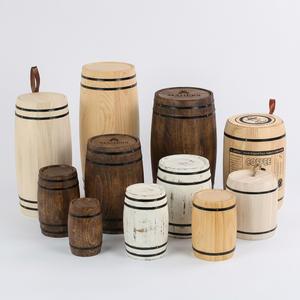 Mini-baril en <span class=keywords><strong>bois</strong></span> durable pour le stockage des grains de café, petit conteneur en <span class=keywords><strong>bois</strong></span> avec logo personnalisé, pot à bonbons rustique fait à la main - Product Image 1