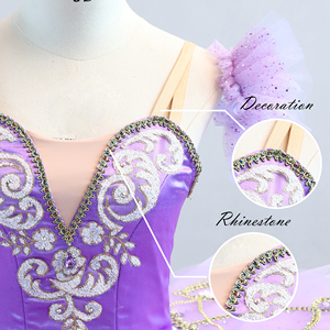 T0166 <span class=keywords><strong>Tutu</strong></span> de ballerine <span class=keywords><strong>pas</strong></span> <span class=keywords><strong>cher</strong></span> en Satin violet lilas - Product Image 4