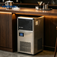 Machine à glaçons en cubes de 25 kg/jour, fonctionnement silencieux et efficace, refroidissement par air et eau, machine à glaçons commerciale pour café, bar, cuisine, restaurant