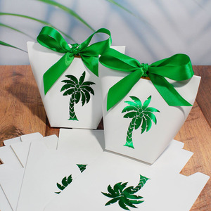 Caja de regalo del Día Nacional de Arabia Saudita, diseño de palmera dorada, caja de dulces reutilizable para festivales de Oriente Medio, golosinas de Chocolate Tropical - Product Image 1