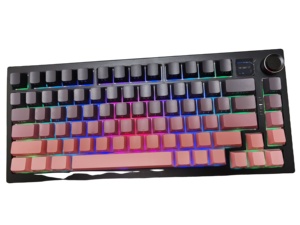 Clavier de jeu mécanique personnalisé 75% RGB Tri-mode Hotswap Gasket avec écran, 82 touches, clavier de jeu mécanique OEM avec bouton - Product Image 4