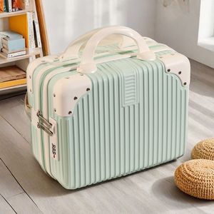 Retro Makeup Bag 601 Carry-On <b>Suitcase</b> 14-Inch Zipper Closure With Lock <b>Large</b> Capacity Travel Case For Mother Box Unisex - Product Image 1
