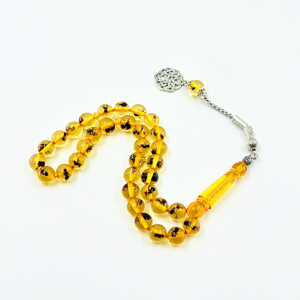 イスラム教徒用数珠 10mm、33個、樹脂製昆虫ビーズ、イスラムブレスレット、ミスバハ、スイミングプール、アラカール、ティビハ、ロザリオ用の祈りの数珠 - Product Image 5