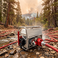 Bomba de Agua a Gasolina de Emergencia Timecore WBS-W18/5.5-4DS-2, 1.8MPa, 5.5HP, 390L/min, Bomba Centrífuga de Dos Etapas para Incendios