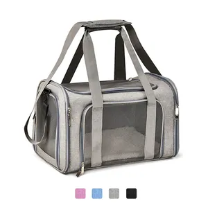 Sac de transport de voyage pour petits animaux de compagnie approuvé par les compagnies aériennes sac de transport pour chiens de marque personnalisé sac souple pour chiens de transport pour animaux de compagnie