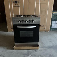 Cuisinière à gaz combinée autonome pour la maison, en acier inoxydable, avec four à gaz à quatre brûleurs et grande chambre de cuisson de 80 L