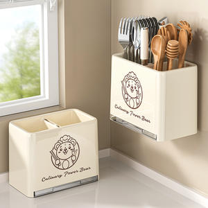 Support mural de cuisine multifonctionnel rectangulaire Culinary Power Bear pour épices, couteaux et contenants alimentaires - Product Image 2