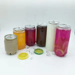 定制商标印刷透明塑料罐饮料