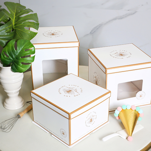 Custom Packaging Paper Cardboard Birthday Cake Box With Side Window