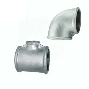 Baixo preço Plain End Baked Galvanizado Maleável Iron Pipe Fittings mech ferro maleável acessórios ferro fundido maleável