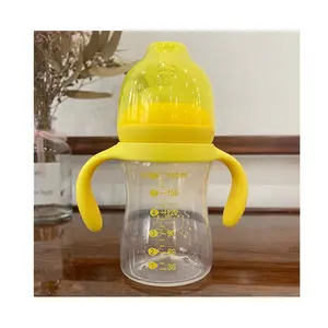 Manufacturer Cheap Handled Plastic Feeding Bottle Biberone Supplies Marked PP Baby Milk Bottle