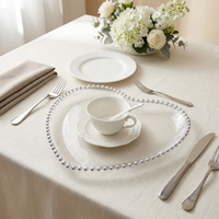 Assiette de Présentation Jetable en Plastique Doré Style Rétro pour Hôtels, Banquets et Mariages