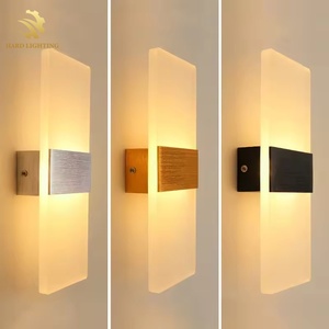 Lampu Dinding LED kotak panjang logam, lampu dinding Hotel hitam emas, lampu LED persegi panjang, lampu dinding dalam ruangan untuk kamar tidur, lorong, Hotel - Product Image 1