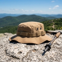 Chapeaux Bob Personnalisés avec Cordon, Casquettes Bob Unisexe à Large Bord, Chapeaux de Protection Solaire, Chapeaux Boonie Tactiques, Chapeaux de Randonnée, Chapeaux Bob de Sport
