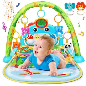 DADI OEM/ODM Cute Design Dinosaur Musical Light Activity Playmat eco-friendly Baby Play Gym Piano Fitness Rack Mat