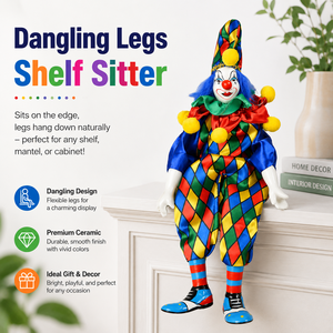 Figurine de Clown Arlequin Classique en Porcelaine Fine de Bisque, Style Commedia Dell'<span class=keywords><strong>arte</strong></span> Italienne, Décoration Artistique pour <span class=keywords><strong>la</strong></span> Maison, Objet de Collection - Product Image 1