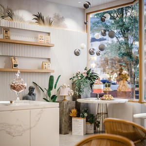 Design d'Interni per Pasticceria, Vetrina Espositiva in Vetro Personalizzata per Dessert, Decorazione su Misura per Negozio di Dolci - Product Image 3