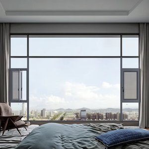 Cửa sổ tòa nhà xanh tiết kiệm năng lượng cao cấp 6 giai đoạn mở ra ngoài phá vỡ nhiệt hợp kim nhôm phòng tắm - Product Image 1