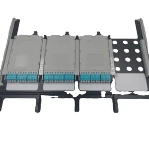 Cassette MPO MTP, montaje en Rack de alta densidad, fibra óptica 19 pulgadas 1U 48 72 144, Panel de parche de fibras