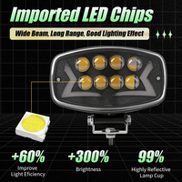 Luz de Trabajo LED Ovalada de 6 Pulgadas y 100W, Lámpara de Conducción Todoterreno, Luz Blanca y Amarilla de Doble Color, Foco de Alta Potencia para Camiones, Iluminación de Alta Resistencia