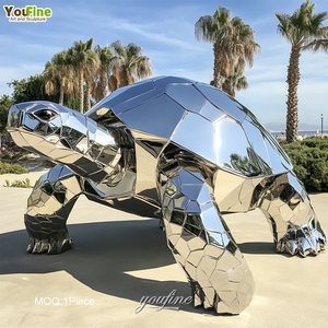 Jardín o estanque decoración espejo <span class=keywords><strong>de</strong></span> <span class=keywords><strong>acero</strong></span> inoxidable escultura <span class=keywords><strong>de</strong></span> tortuga <span class=keywords><strong>de</strong></span> Metal - Product Image 5