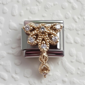 Pulsera de Acero Inoxidable Chapado en Oro con Dijes de Estilo Barroco Italiano, Elástica, con Pedrería, Unisex, Joyería de Moda - Product Image 6