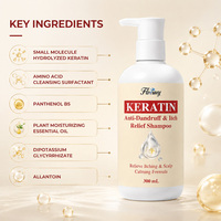 Shampooing Liquide Anti-Frisottis à la Kératine Marque Blanche Répare les Cheveux Abîmés par la Chaleur Réduit les Pellicules et les Démangeaisons Équilibre l'Hydratation du Cuir Chevelu OEM