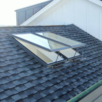 Fenêtre de toit moderne à cadre en aluminium, double vitrage trempé, lamellé-collé, pour jardin, avec persienne, sécurité intelligente et automatique