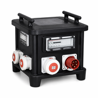 Boîte de distribution d'alimentation étanche IP67 en plastique ZCEBOX 63A triphasée pour chantier de construction, boîte de prise industrielle