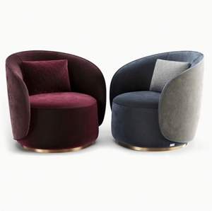 Sillón Giratorio Moderno de Lujo Nórdico para Sala de Estar y Hotel, Sofá Individual de Tela Boucle, Butaca Acentuada - Product Image 6