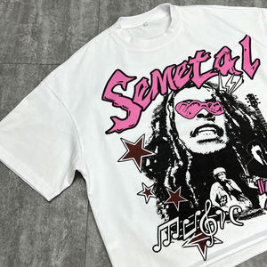 Streetwear pour hommes impression T-shirt personnalisé T-shirt personnalisé en coton épais T-shirt surdimensionné de haute qualité à épaules tombantes - Product Image 5