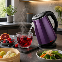 Bouilloire électrique 1,8 L en plastique à double enveloppe, design froid au toucher, avec fonction maintien au chaud et protection anti-chauffe à sec, pour usage domestique, hôtelier et extérieur