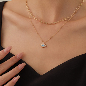 Set di Collane Trendy in Argento Sterling 925 con Catena Satellite, Occhio del Diavolo e Occhio di Allah, per Donna - Product Image 3