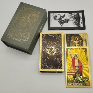Jeu de tarot en feuille d'or en gros, haute qualité, écologique, durable, portable, jeu de société, cartes <span class=keywords><strong>Oracle</strong></span> personnalisées en plastique, magnétiques - Product Image 5