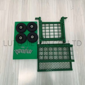 Green Iron Four-Wheel Gardening Wheelchair & Heavy-Duty <b>Handcart</b> with Seat OEM Customizable Tools Cart - Product Image 3