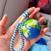 Porte-clés Terre au crochet, motif dessin animé écologique, en coton PP rembourré, amigurumi, globe terrestre, cadeau fait main pour professeur de géographie