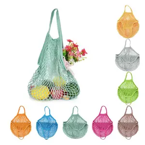 Große Kapazität Supermarkt Baumwolle Tote Mesh Bag, umwelt freundliche tragbare Hot Sale Obst Baumwolle Lebensmittel Shopping Mesh Bag