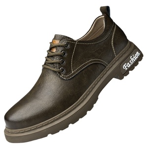 Bottes basses en cuir pour hommes, style britannique, nouvelle collection automne, décontractées et élégantes, avec détails rétro - Product Image 5