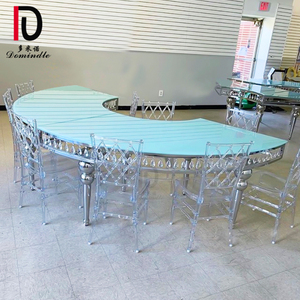 Boda chic diseño marco de acero inoxidable con vidrio templado en la parte superior y la mitad de la Mesa Redonda de comedor - Product Image 6