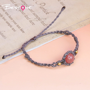 <strong>Unique</strong> Handmade Gemstone Fine <strong>Jewelry</strong> Hippie Tribal Bohemian Micro Macrame Wax Rope Bracelet Vintage Woven Stone Bracelets Gift - Product Image 6