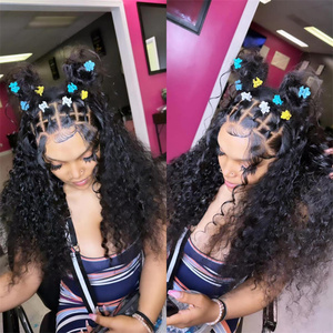 Parrucca top treccia capelli africani indiani parrucca piena pizzo, 6 8 da 10 pollici capelli umani molto corti <span class=keywords><strong>parrucche</strong></span>, tiktok virak viral parrucca intrecciata