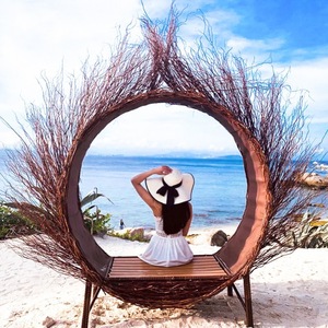 Sedia <span class=keywords><strong>a</strong></span> dondolo da esterno in rattan stile Bali <span class=keywords><strong>a</strong></span> forma di nido d'uccello, per paesaggi, luoghi panoramici e spot fotografici virali, arredo da esterno - Product Image 2