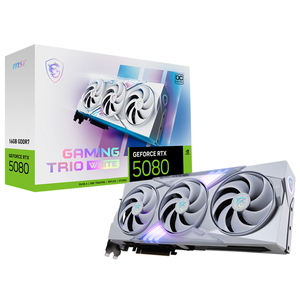การ์ดจอ GeForce RTX 5080 16G GAMING TRIO OC WHITE GDDR7 PCI 5.0 ประสิทธิภาพสูงสุด: 2715 MHz (MSI Center) MSI GeForce RTX - Product Image 1