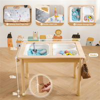 Table d'Activités d'Étude en Bois Multifonctionnelle pour Enfants, Table Sensorielle Montessori en Bois pour Tout-Petits